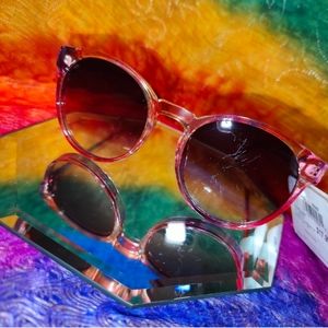 CALIBLUE Jewel Tone Round Retro Jelly Sunglasses NWD